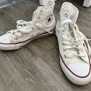 Converse White and Red High-Tops